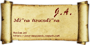 Jóna Azucséna névjegykártya